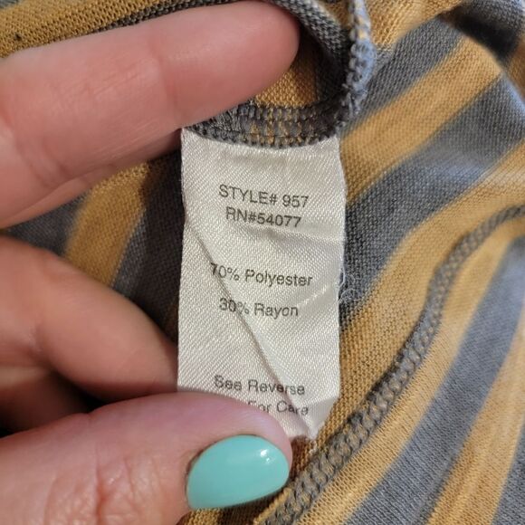 CAbi Striped Gray Polish Long Sleeve Blouse #957 size XS - Picture 5 of 5